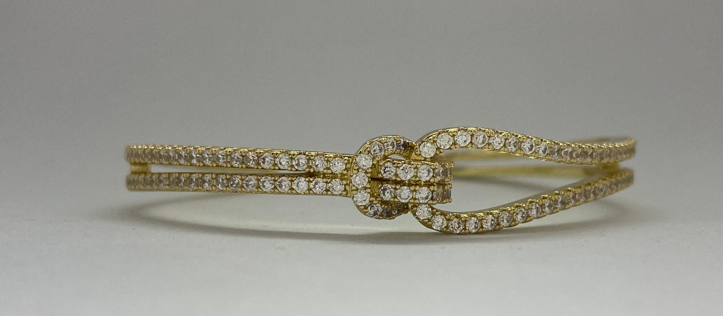 CALLI KNOT MINI BANGLE | 18K gold plated