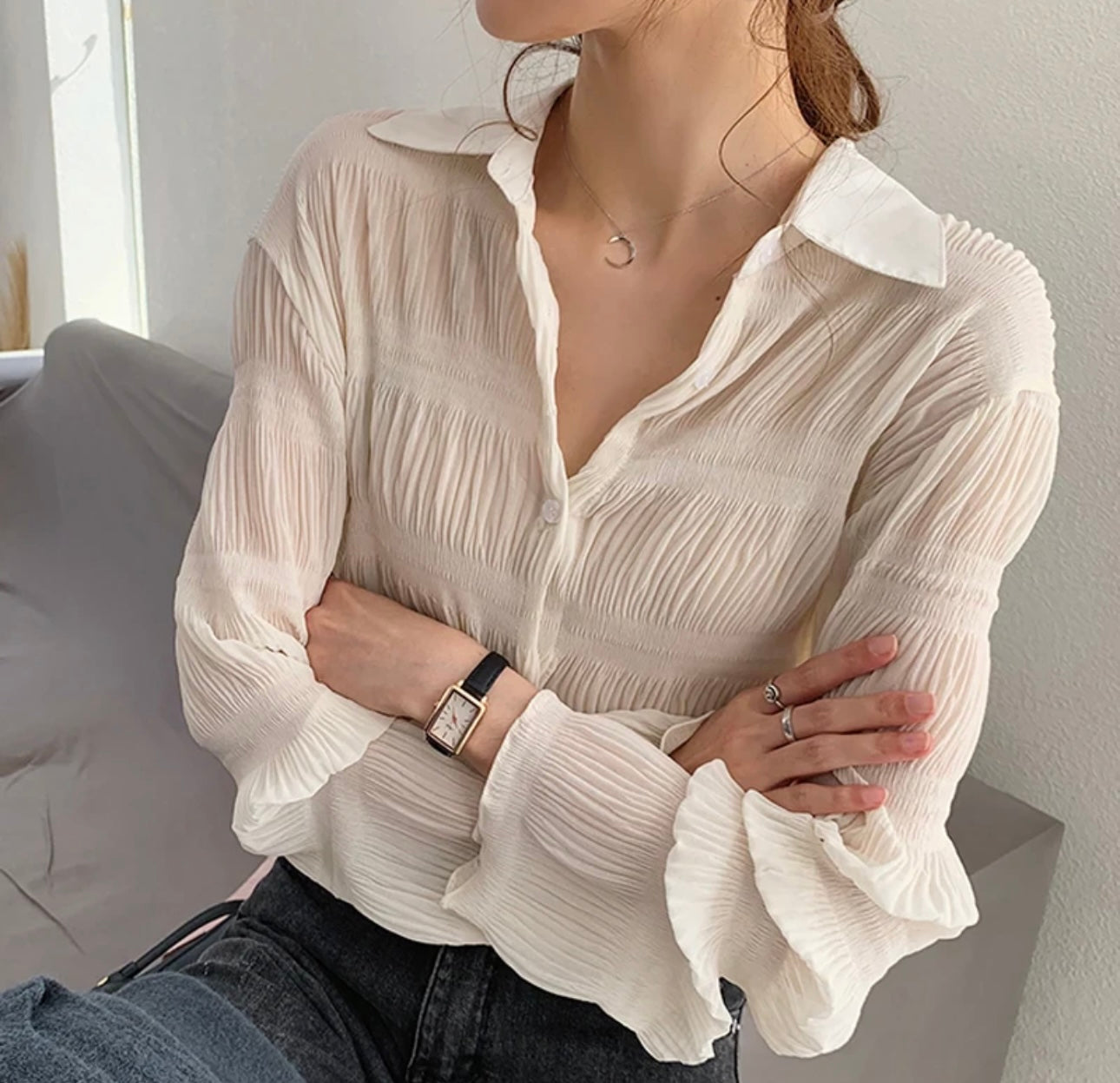 THE AMALFI BLOUSE | BEIGE
