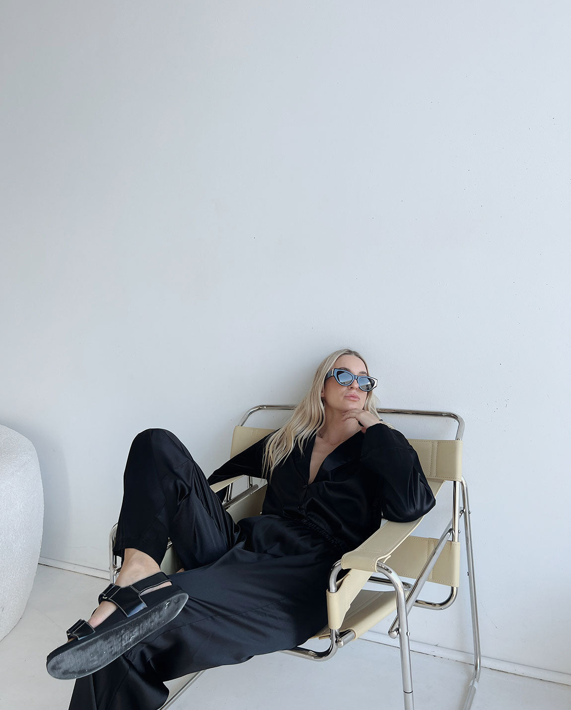HILLARY SATIN PYJAMA SET | BLACK