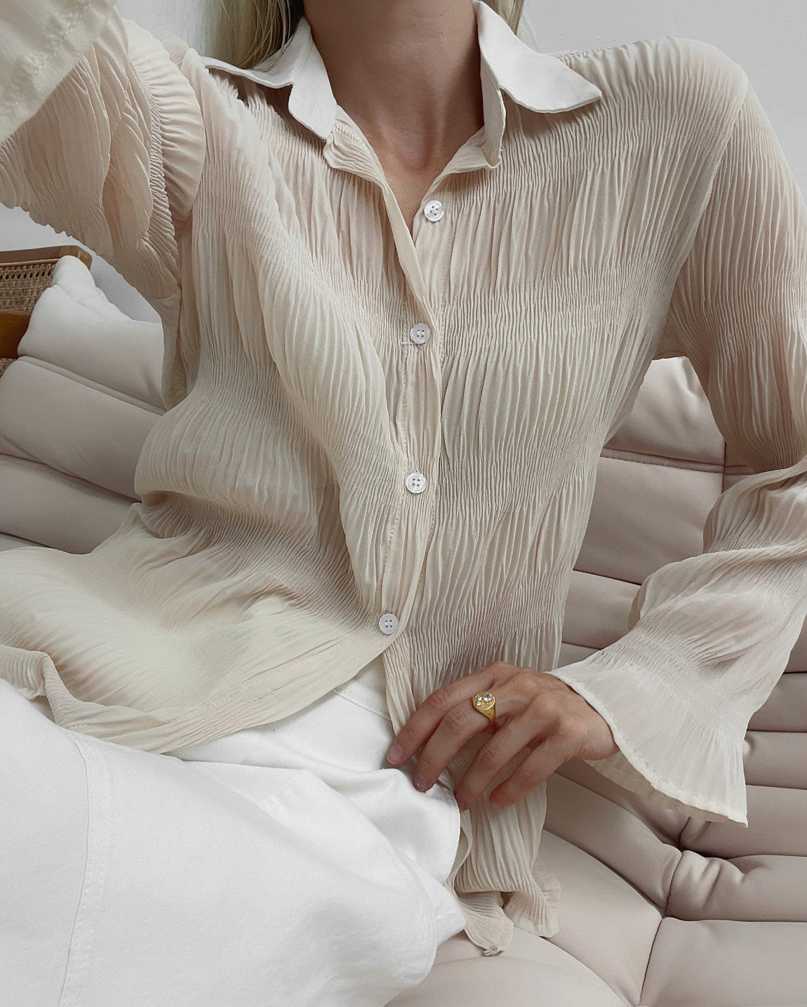 THE AMALFI BLOUSE | BEIGE