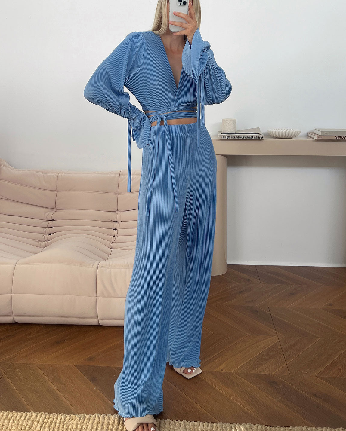 THE VERONA WRAP TOP | BLUE