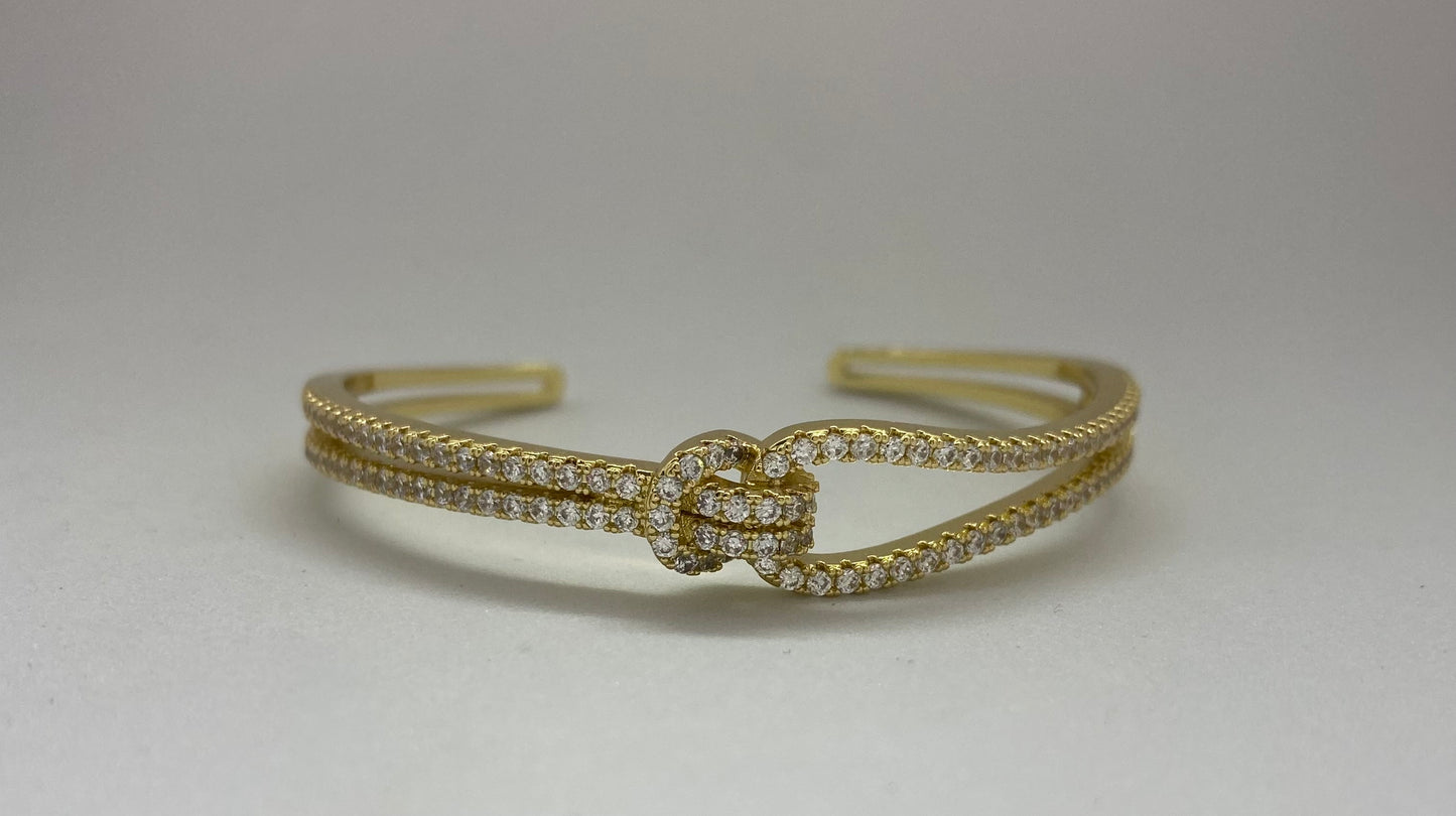 CALLI KNOT MINI BANGLE | 18K gold plated