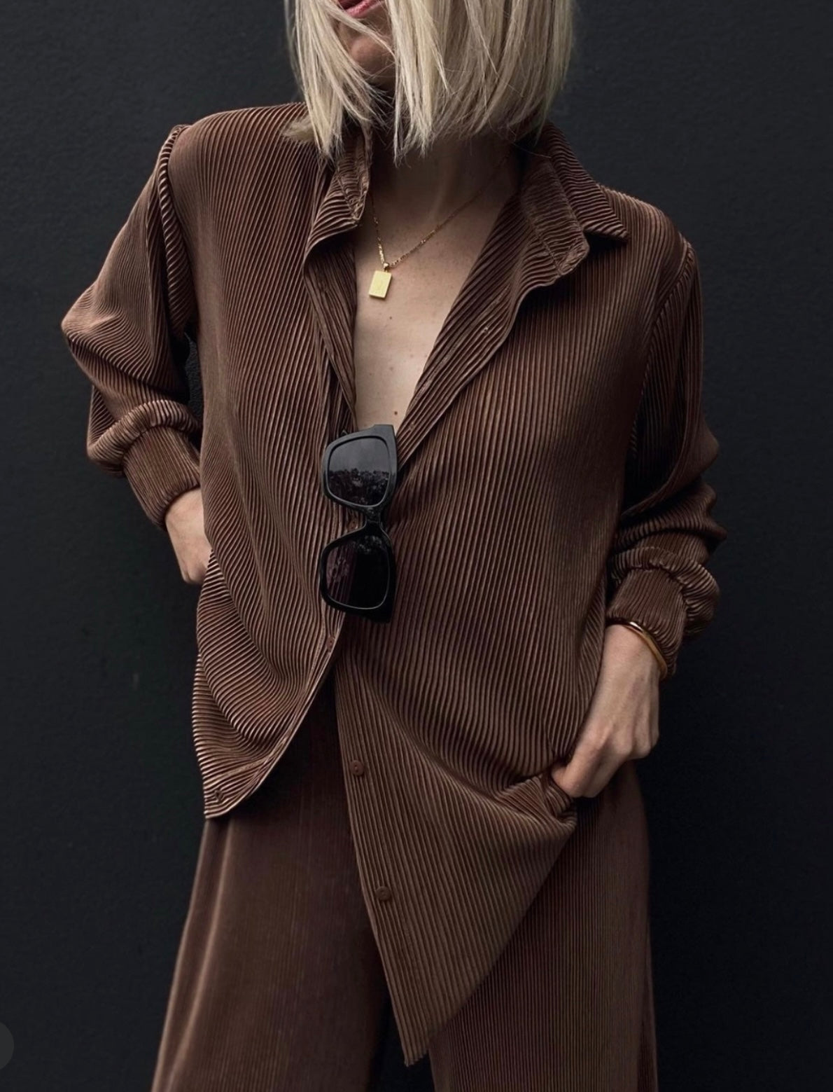 THE MILAN BLOUSE | BROWN