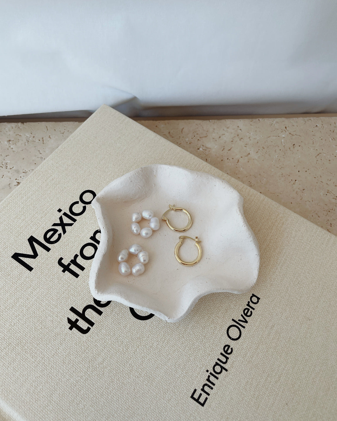 AYLA Pearl Hoops | 18K Gold Plated