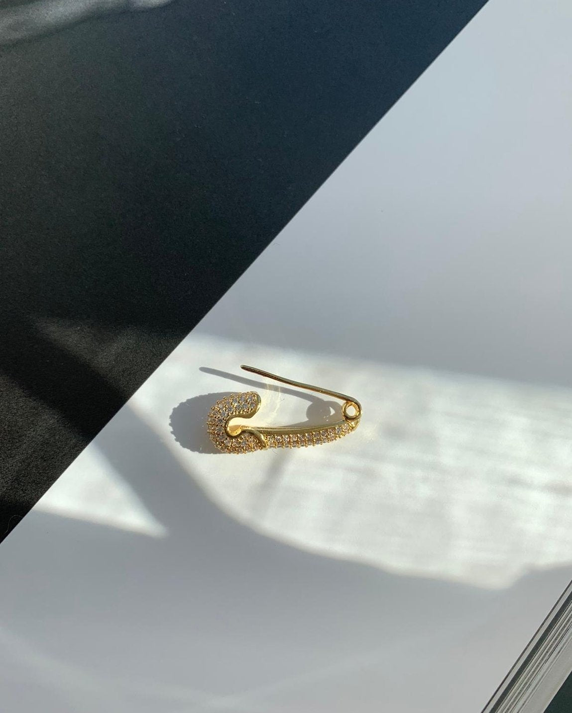 AVA Safety Pin Earring | 18K Gold Plated